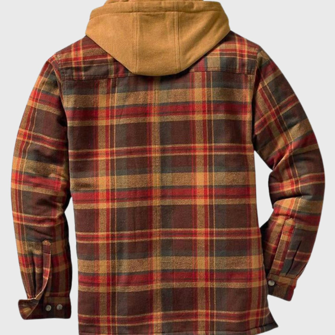 Dudley | Men's Quilted Plaid Hooded Shirt Jacket