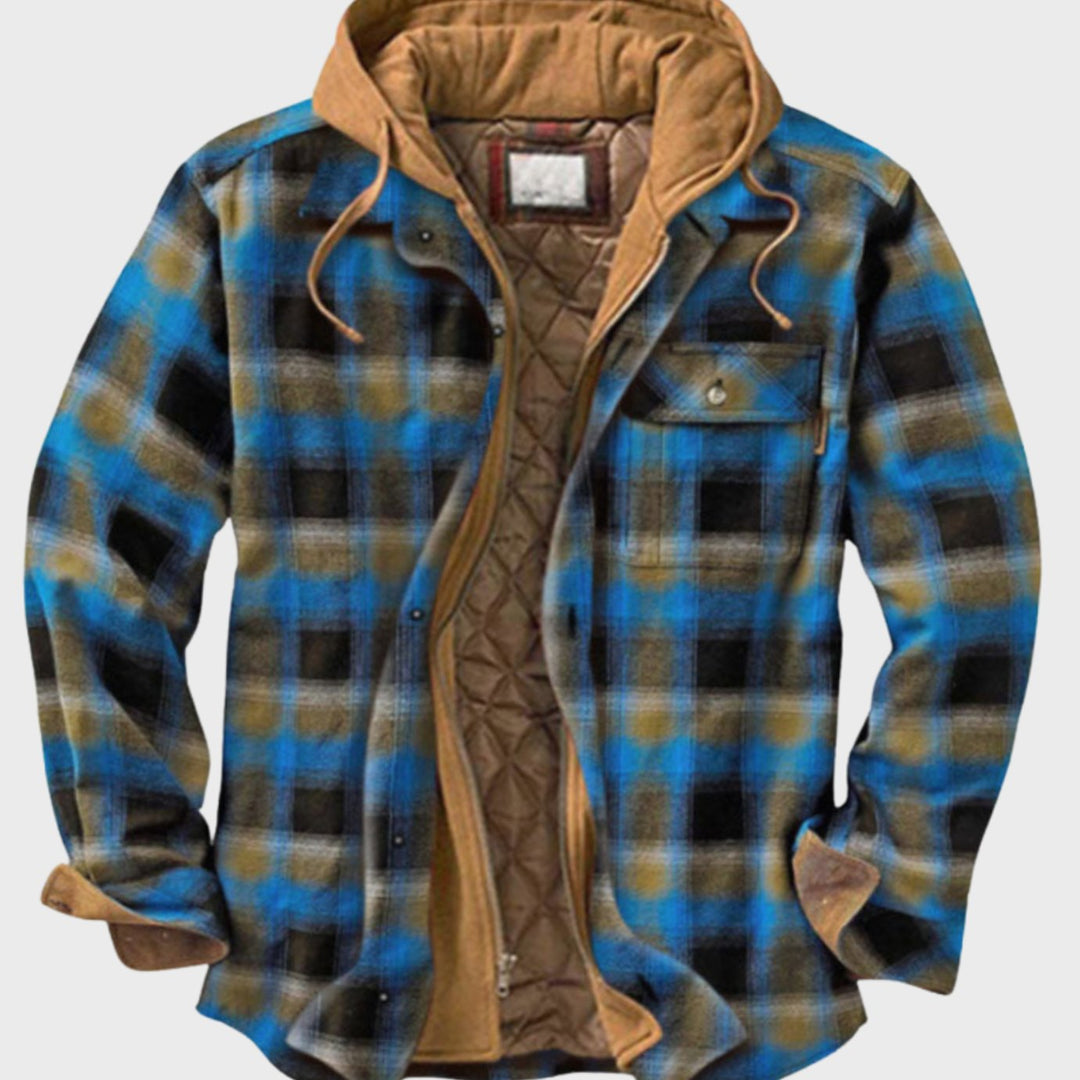 Dudley | Men's Quilted Plaid Hooded Shirt Jacket
