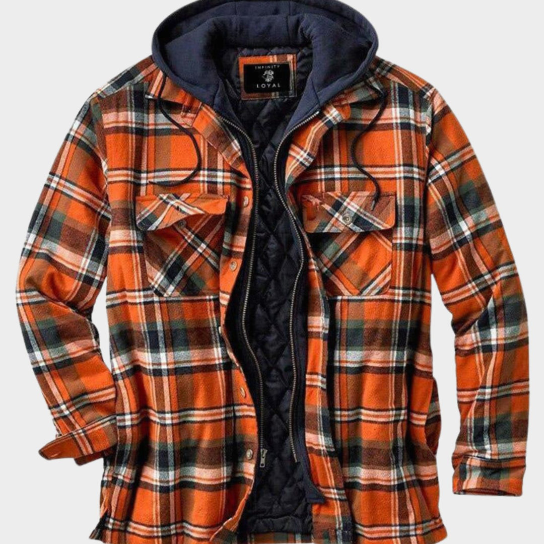 Dudley | Men's Quilted Plaid Hooded Shirt Jacket