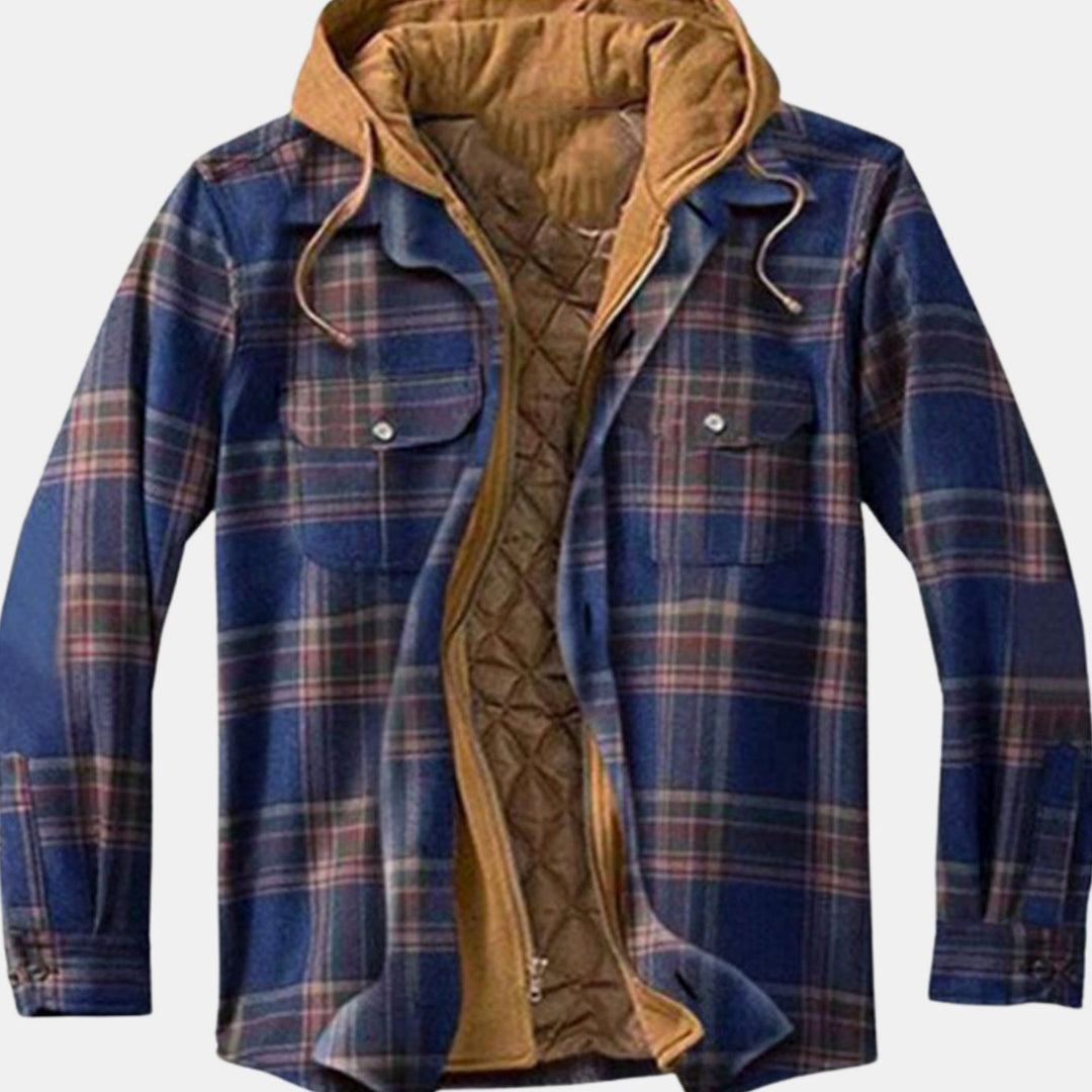 Dudley | Men's Quilted Plaid Hooded Shirt Jacket