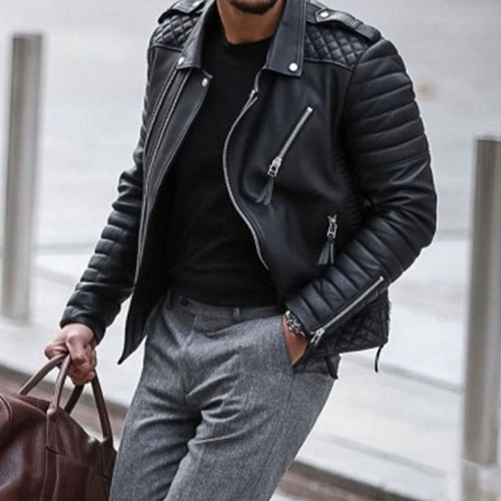 Charles | Men's Quilted Biker Jacket