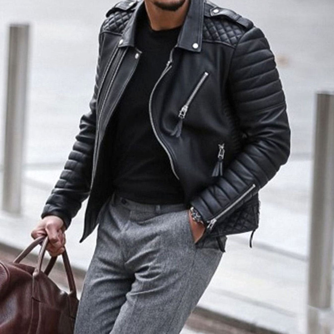 Charles | Men's Quilted Biker Jacket