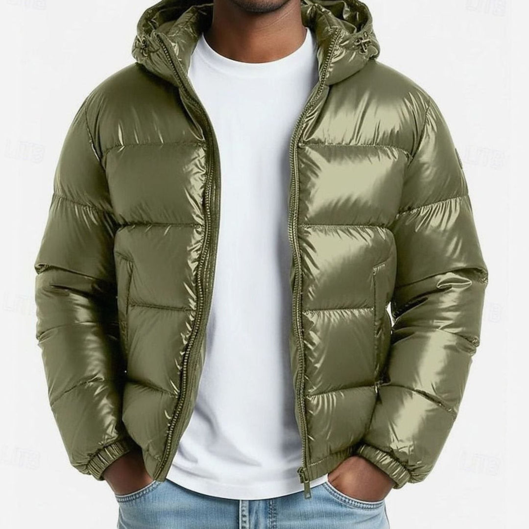 Caspar | Men's Quilted Hooded Zip-Up Puffer Jacket