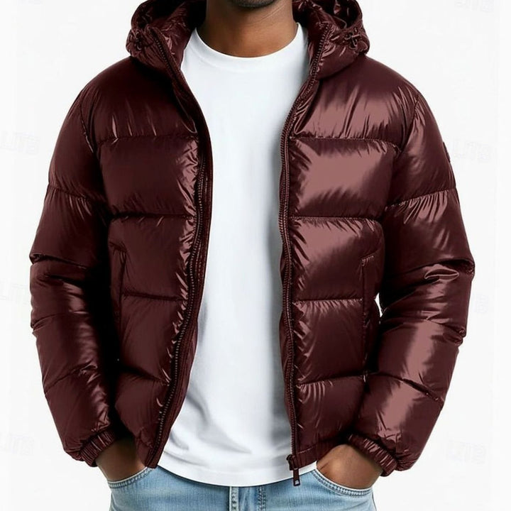 Caspar | Men's Quilted Hooded Zip-Up Puffer Jacket