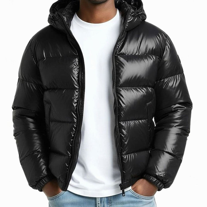 Caspar | Men's Quilted Hooded Zip-Up Puffer Jacket