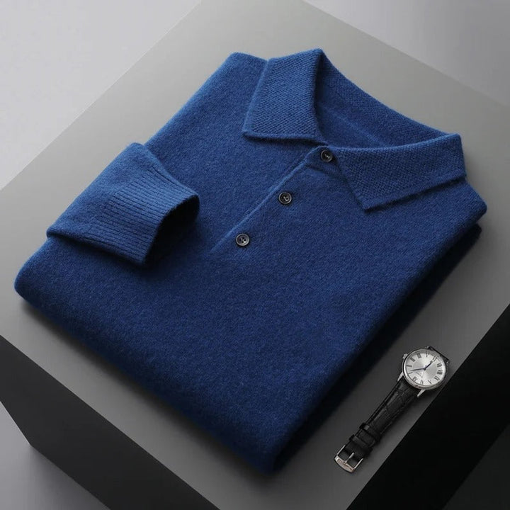 Griffin | Men's Cashmere Long Sleeve Polo Jumper