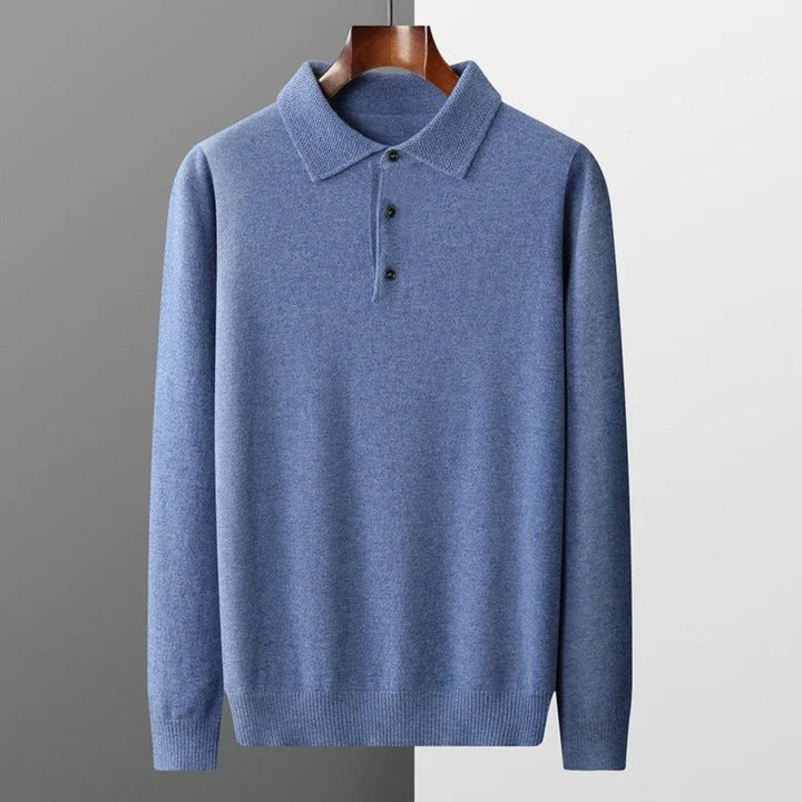 Griffin | Men's Cashmere Long Sleeve Polo Jumper