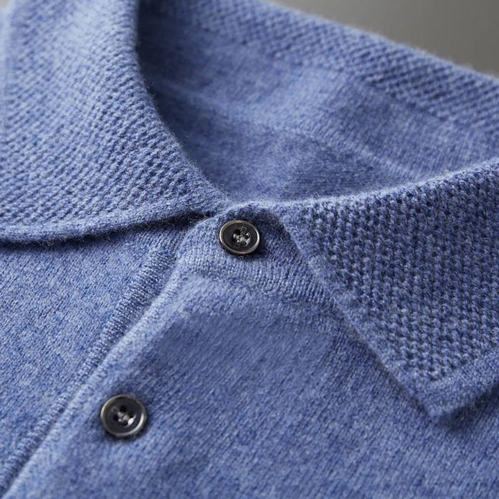 Griffin | Men's Cashmere Long Sleeve Polo Jumper