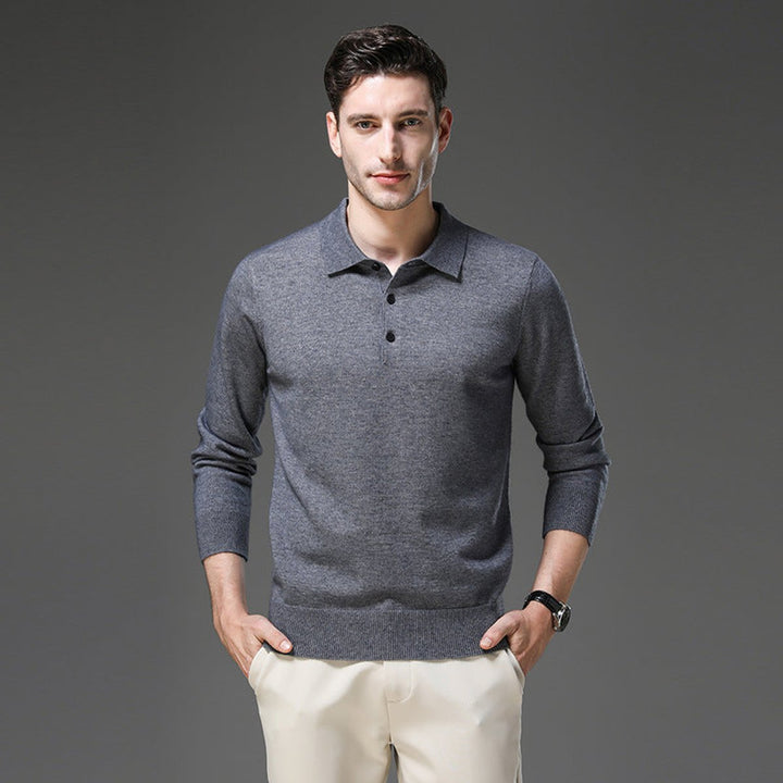 Griffin | Men's Cashmere Long Sleeve Polo Jumper