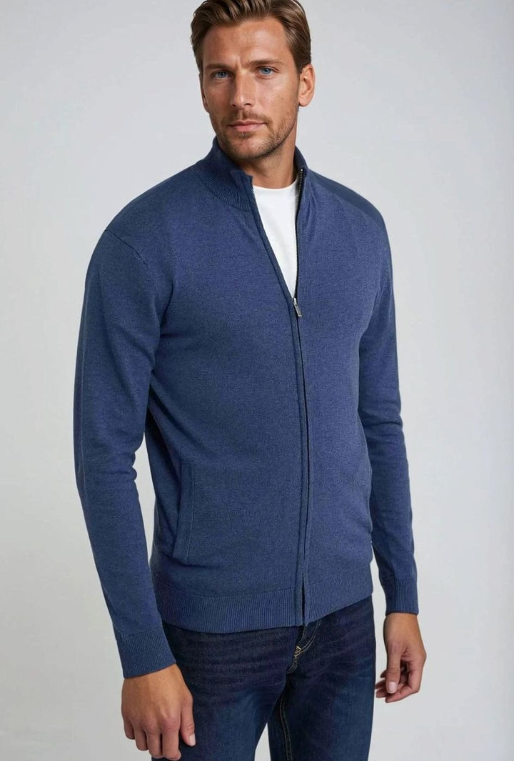 Byron | Men's Slim Fit Zip-Up Knit Cardigan