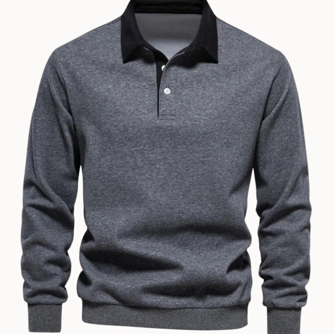 Lloyd | Men's Contrast Collar Polo Sweatshirt