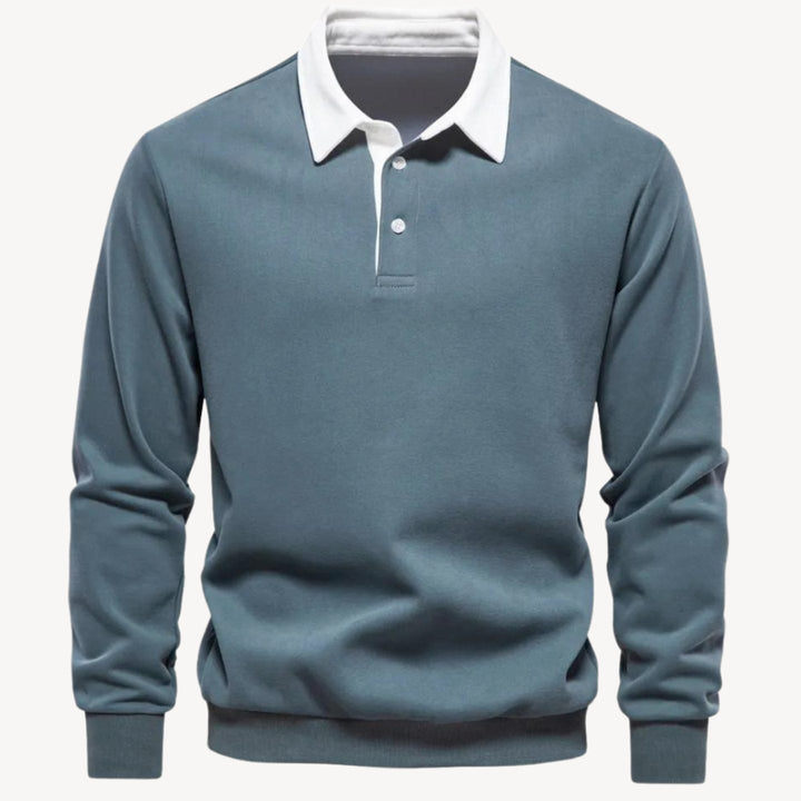 Lloyd | Men's Contrast Collar Polo Sweatshirt