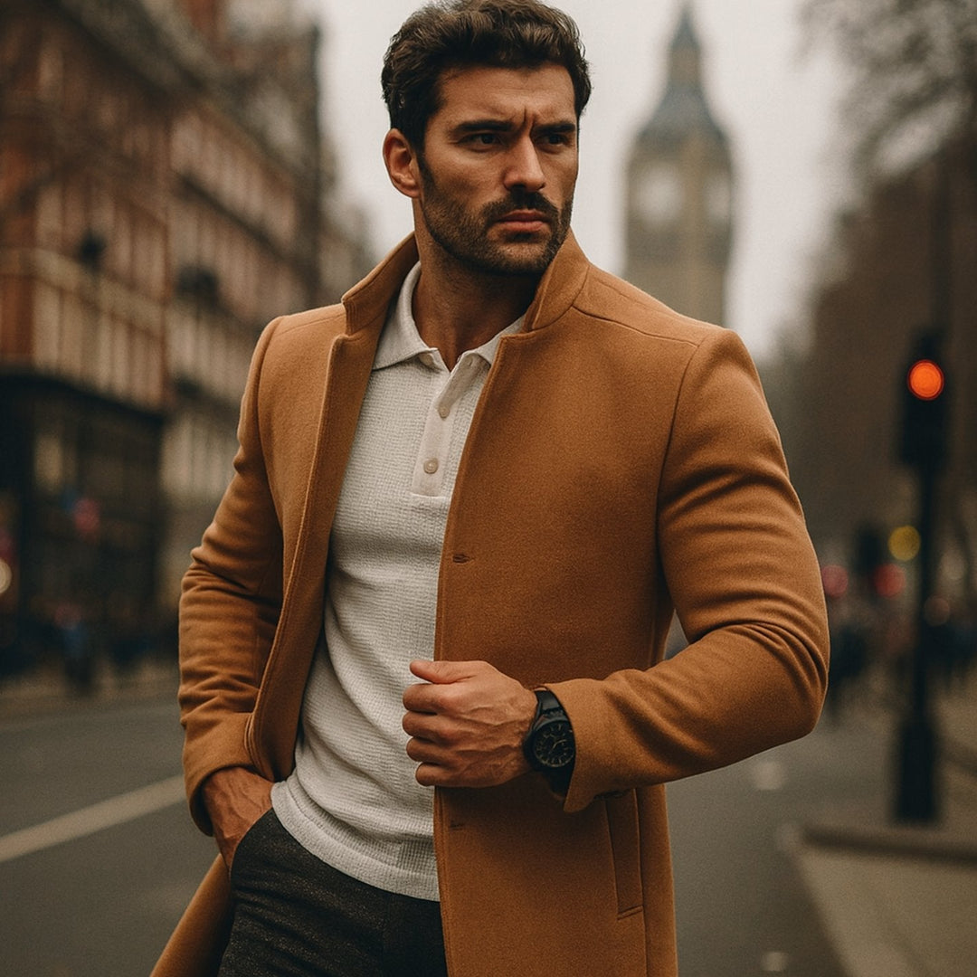 Yves | Men's Slim Fit Stand Collar Lightweight Spring Coat