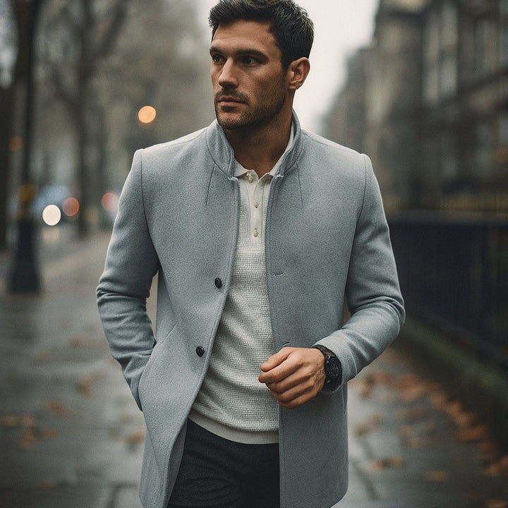 Yves | Men's Slim Fit Stand Collar Lightweight Spring Coat