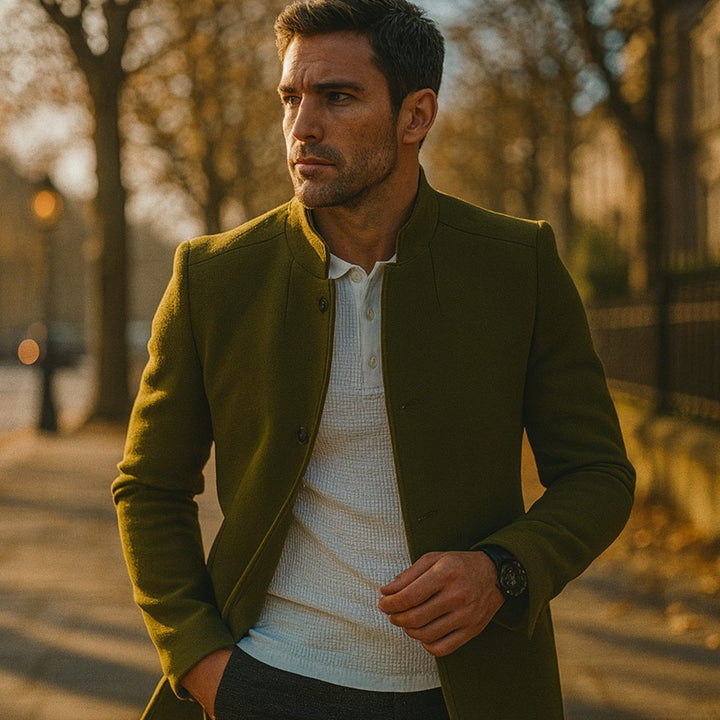 Yves | Men's Slim Fit Stand Collar Lightweight Spring Coat