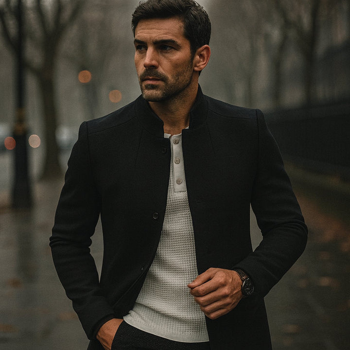 Yves | Men's Slim Fit Stand Collar Lightweight Spring Coat