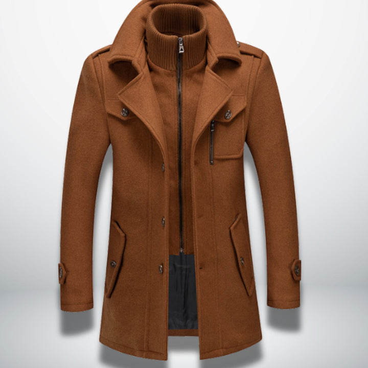 Arden | Men's Smart-Casual Wool Coat with Detachable Knit Collar