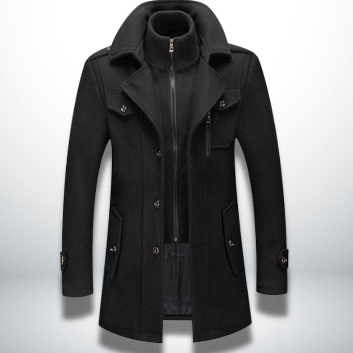 Arden | Men's Smart-Casual Wool Coat with Detachable Knit Collar