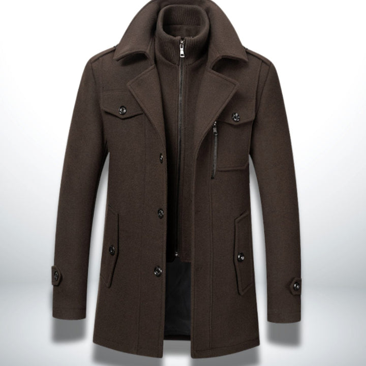 Arden | Men's Smart-Casual Wool Coat with Detachable Knit Collar