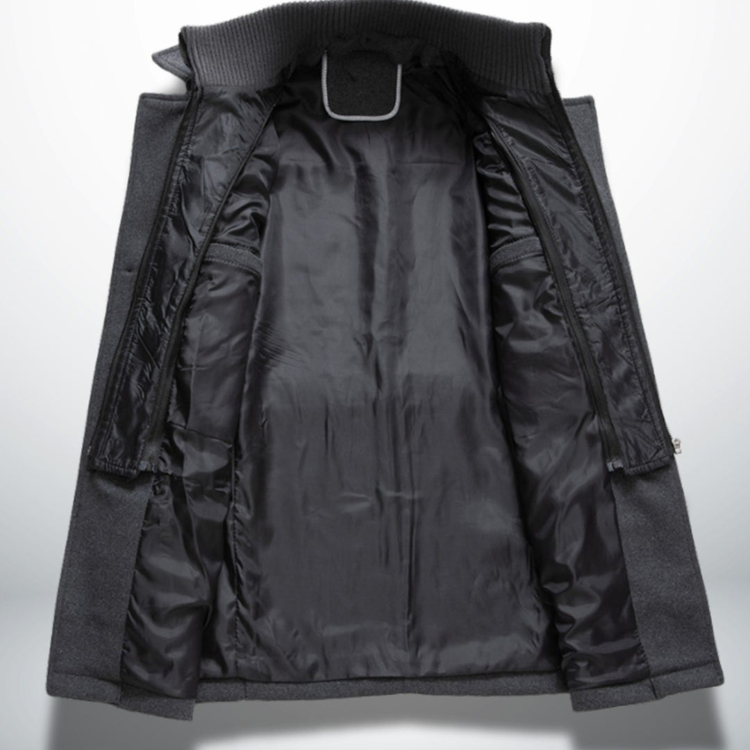 Arden | Men's Smart-Casual Wool Coat with Detachable Knit Collar