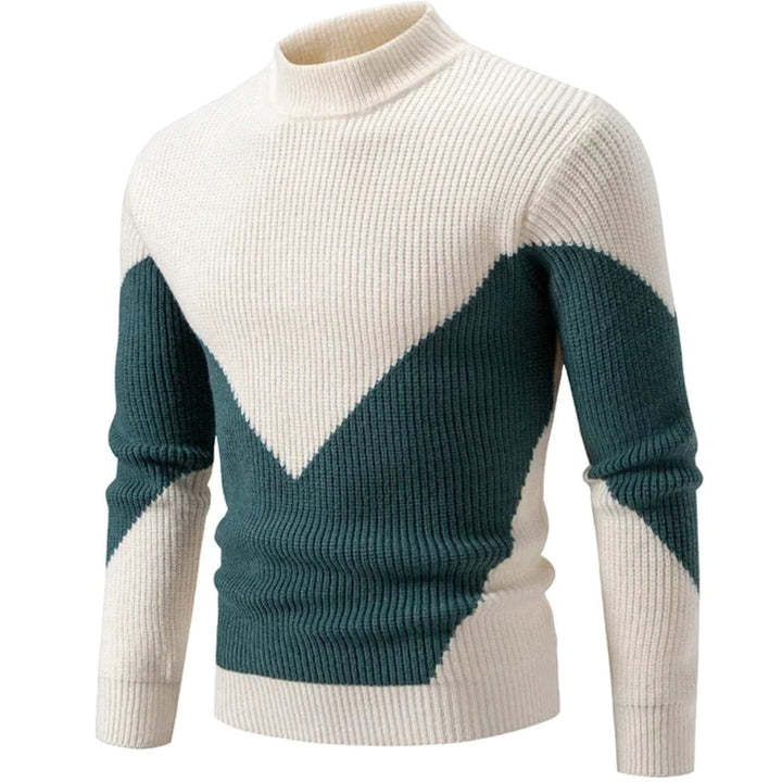 Chester | Men's Geometric Mock Neck Knit Jumper