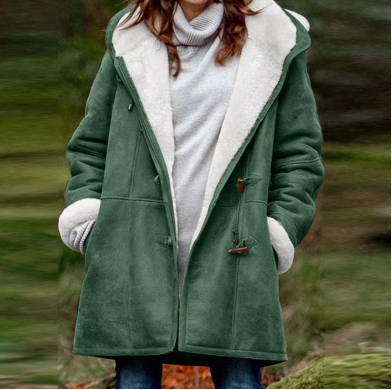 Iris | Women's Sherpa-Lined Hooded Duffle Coat