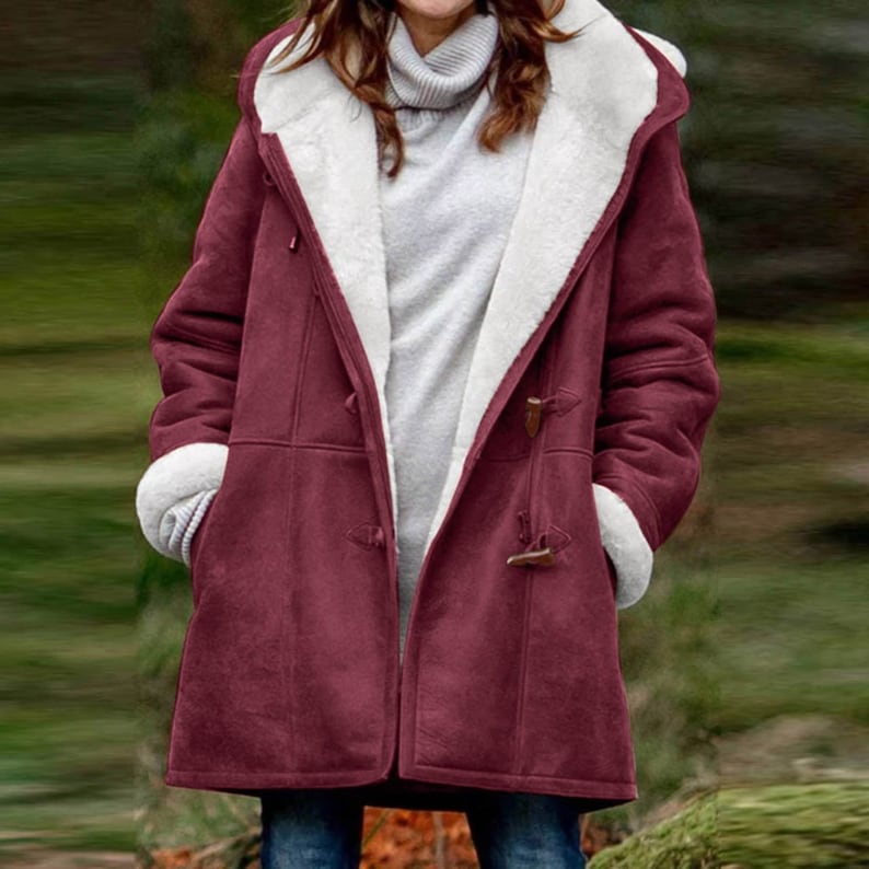 Iris | Women's Sherpa-Lined Hooded Duffle Coat