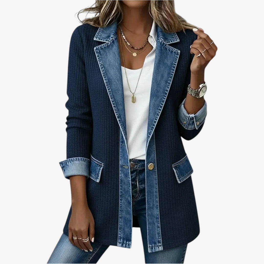 Lavinia | Women's Ribbed Denim Trim Jacket