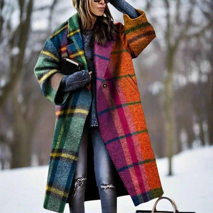 Seraphine | Women's Long Colour Block Oversized Winter Coat