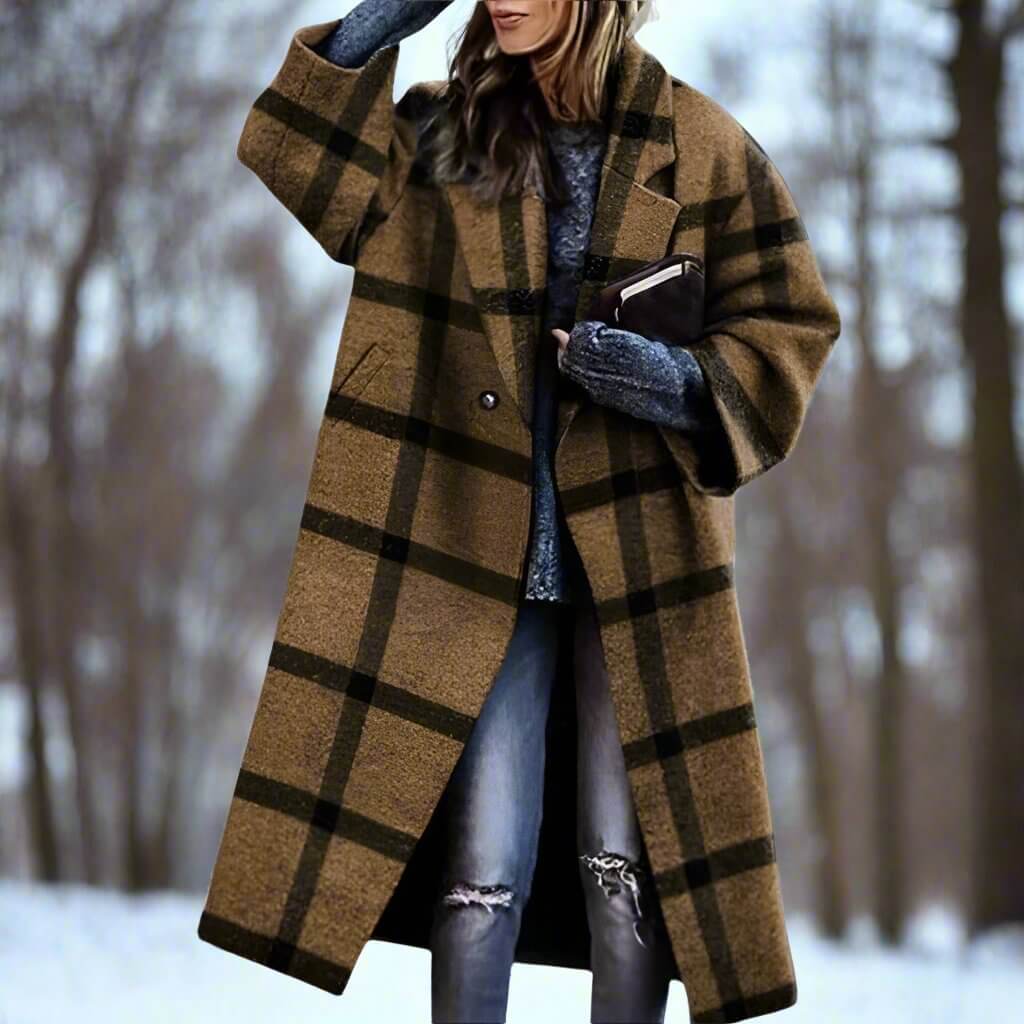 Seraphine | Women's Long Colour Block Oversized Winter Coat