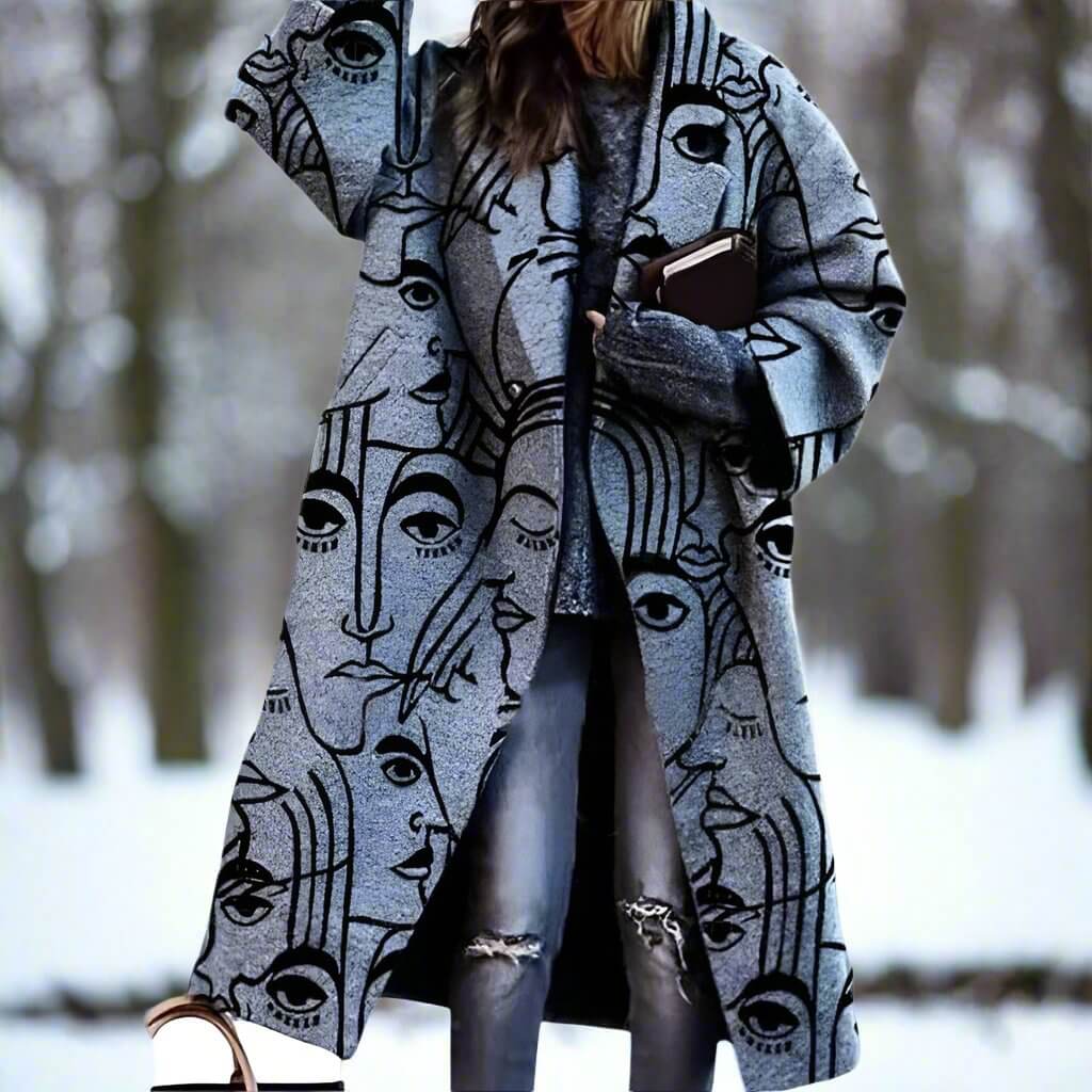 Seraphine | Women's Long Colour Block Oversized Winter Coat