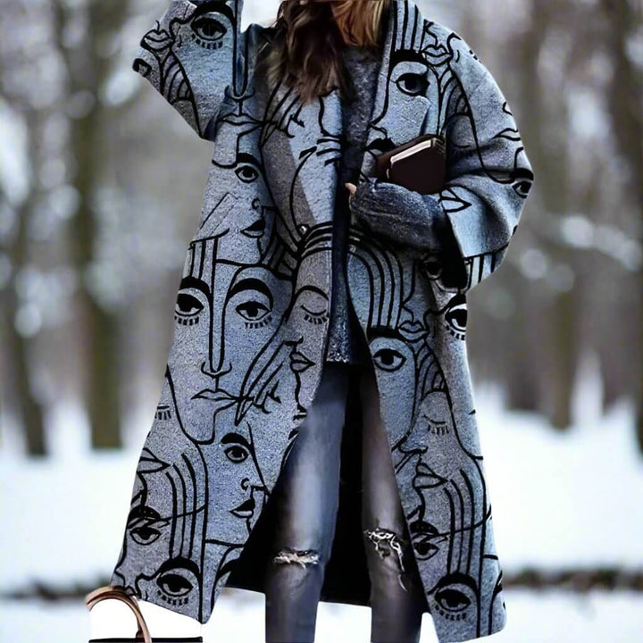 Seraphine | Women's Long Colour Block Oversized Winter Coat