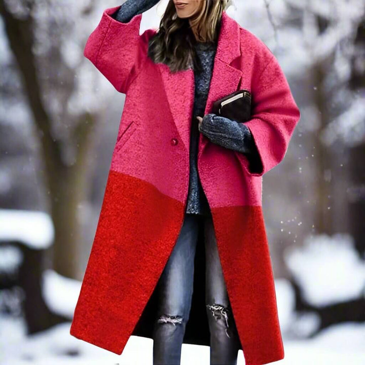 Seraphine | Women's Long Colour Block Oversized Winter Coat