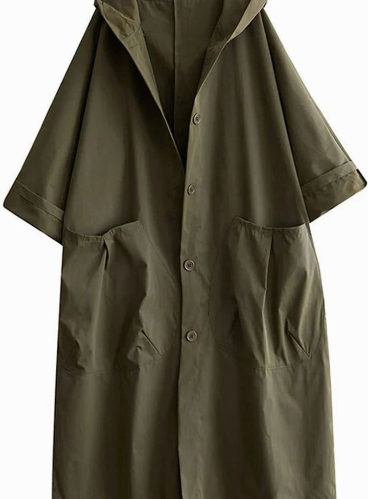Clematis | Women's Long Waterproof Oversized A-Line Hooded Raincoat