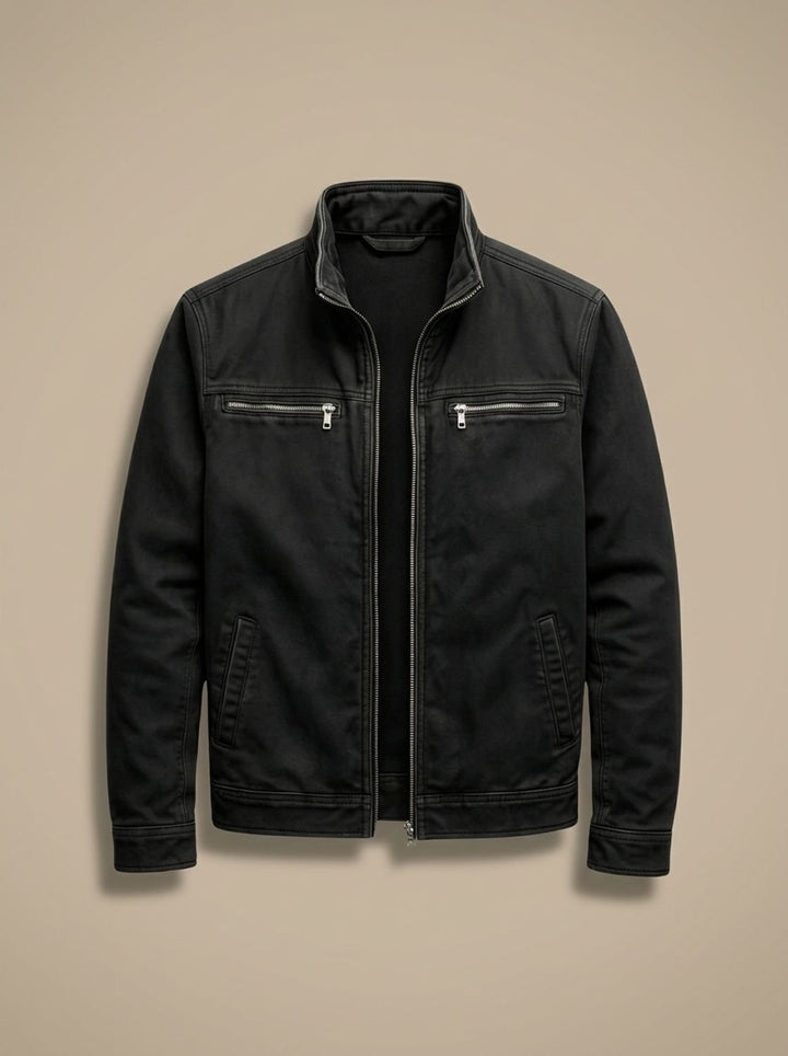 Gethin | Men's Cotton Stand Collar Multi-Pocket Zip-Up Jacket