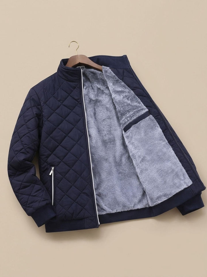 Rhys | Men's Diamond-Quilted Fleece-Lined Zip-Up Winter Jacket