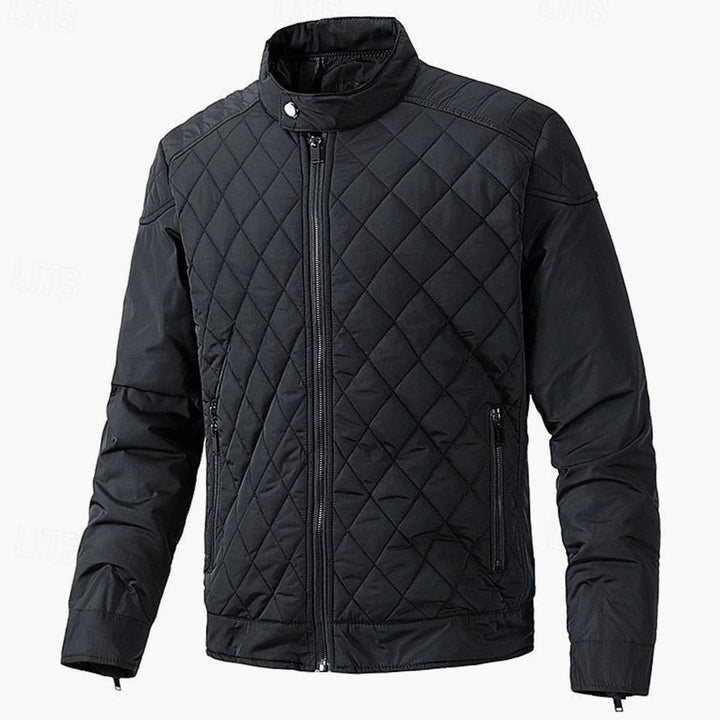 Saul | Men's Diamond-Quilted Stand Collar Zip-Up Jacket