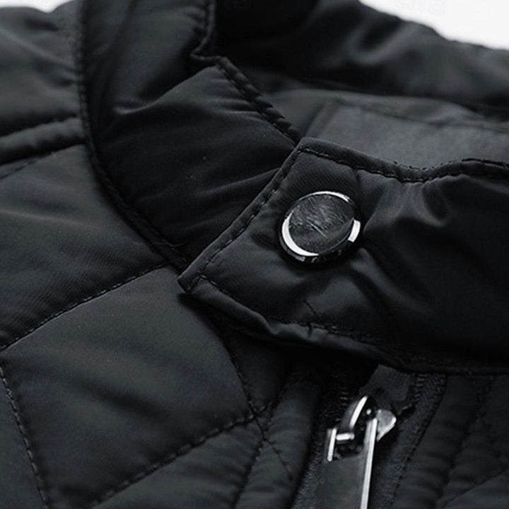 Saul | Men's Diamond-Quilted Stand Collar Zip-Up Jacket