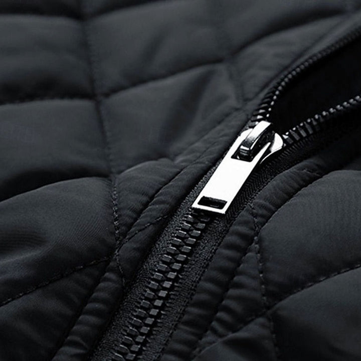 Saul | Men's Diamond-Quilted Stand Collar Zip-Up Jacket