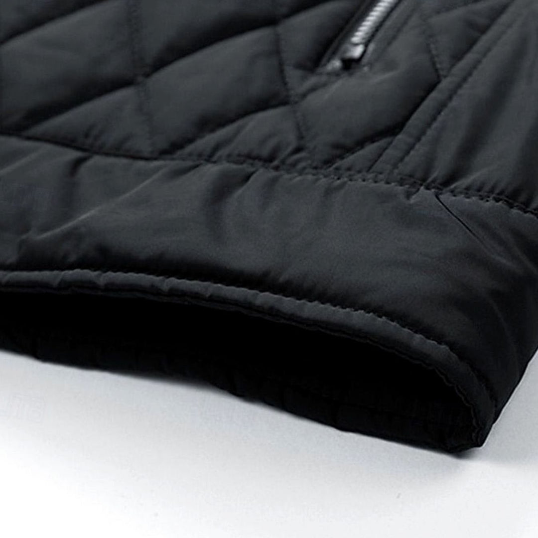 Saul | Men's Diamond-Quilted Stand Collar Zip-Up Jacket