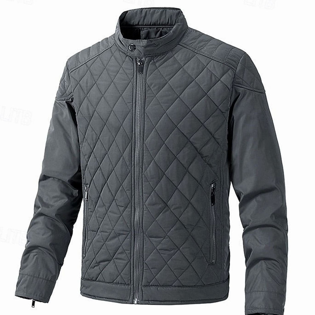 Saul | Men's Diamond-Quilted Stand Collar Zip-Up Jacket