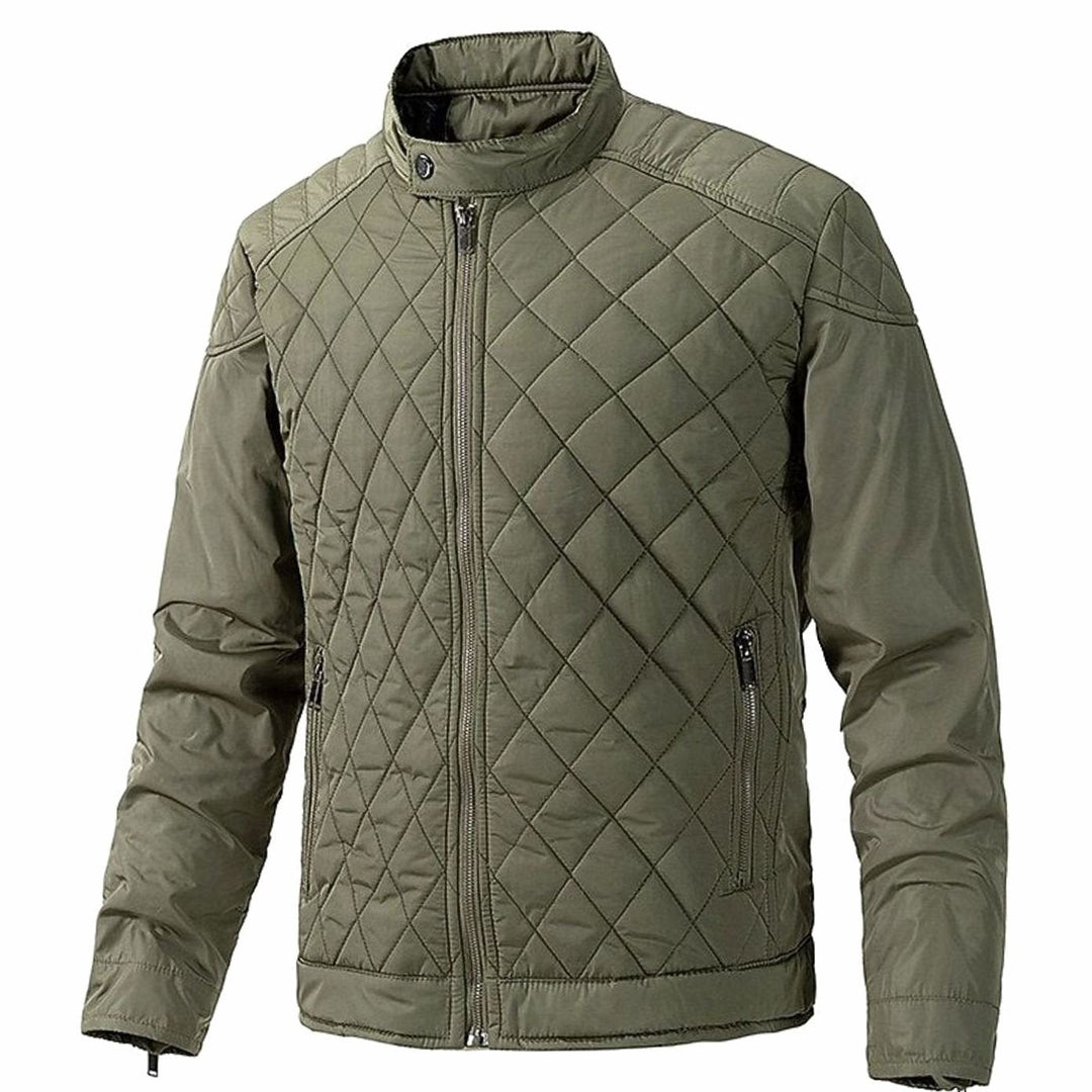 Saul | Men's Diamond-Quilted Stand Collar Zip-Up Jacket