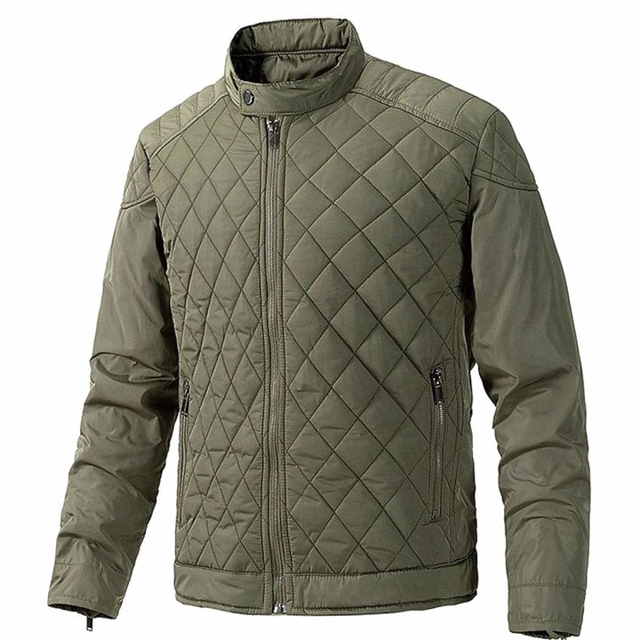 Saul | Men's Diamond-Quilted Stand Collar Zip-Up Jacket