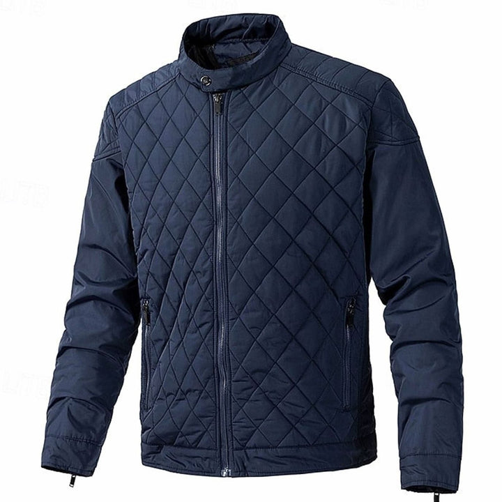 Saul | Men's Diamond-Quilted Stand Collar Zip-Up Jacket