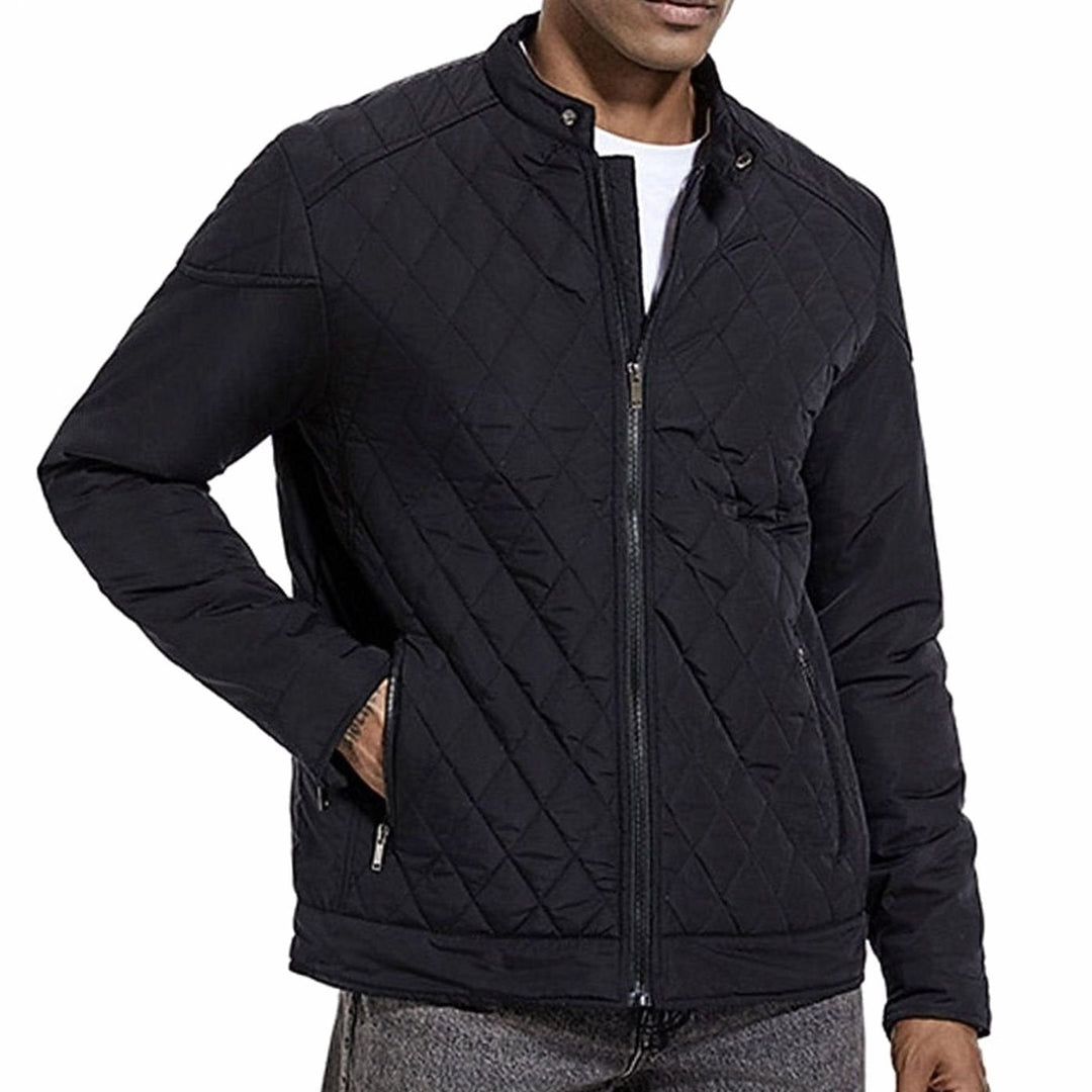 Saul | Men's Diamond-Quilted Stand Collar Zip-Up Jacket