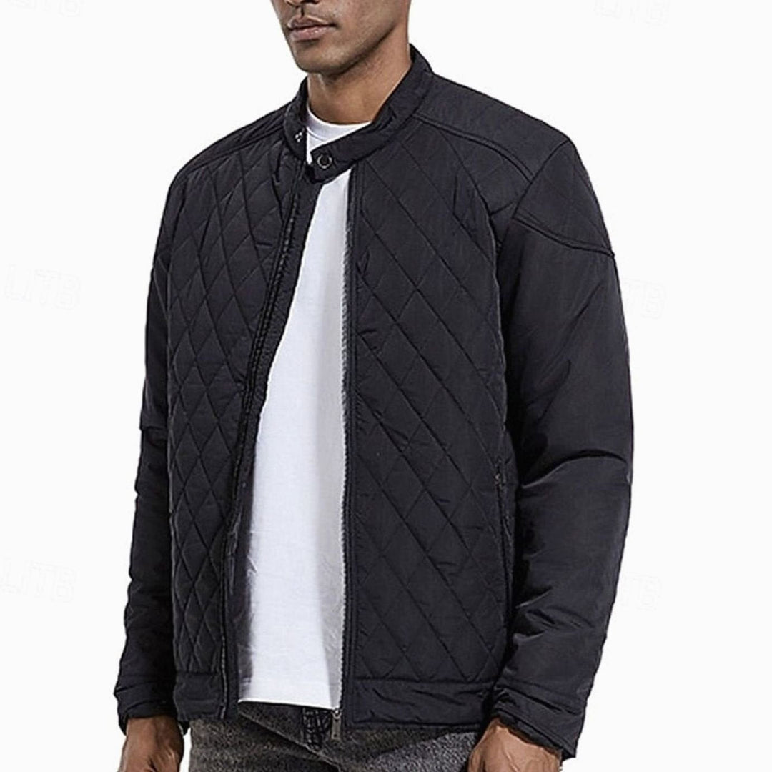 Saul | Men's Diamond-Quilted Stand Collar Zip-Up Jacket
