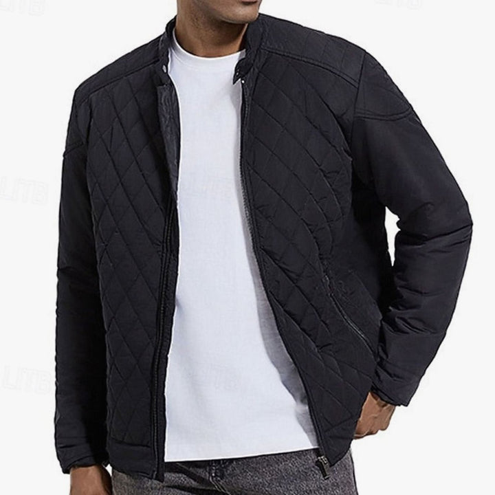 Saul | Men's Diamond-Quilted Stand Collar Zip-Up Jacket