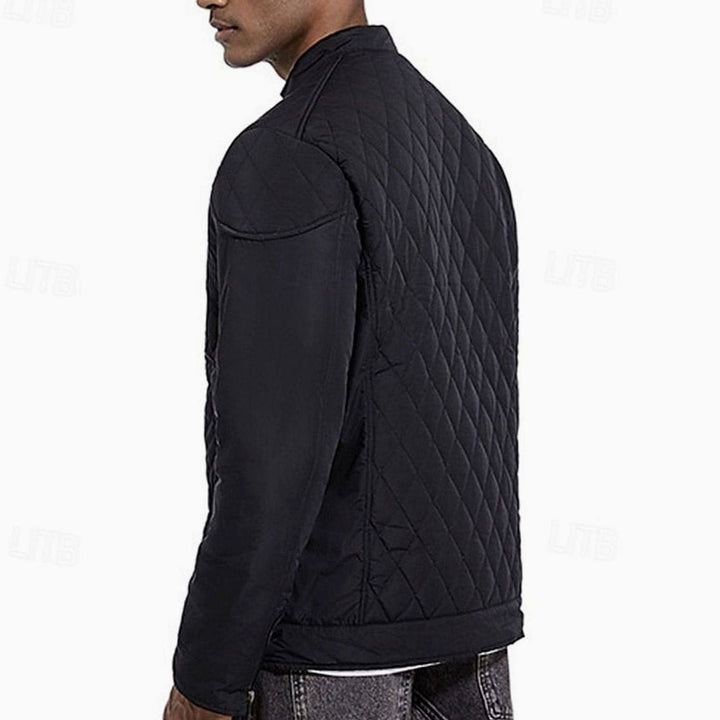 Saul | Men's Diamond-Quilted Stand Collar Zip-Up Jacket