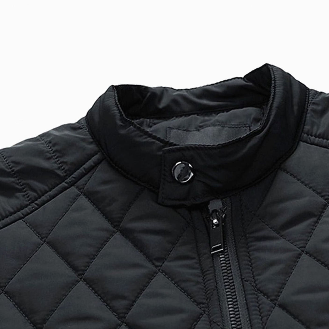 Saul | Men's Diamond-Quilted Stand Collar Zip-Up Jacket