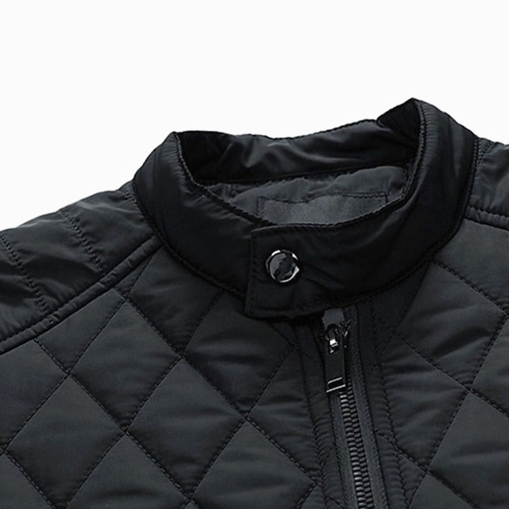 Saul | Men's Diamond-Quilted Stand Collar Zip-Up Jacket